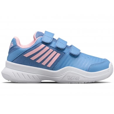 KSwiss Tennis Shoes Court Express Strap Allcourt Light Blue/Pink Girls